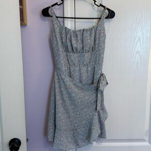 Altar'd State Light Blue Floral Mini Dress